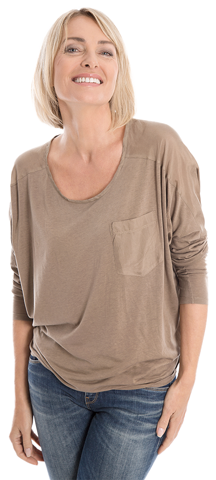 Happy woman with improved wellbeing